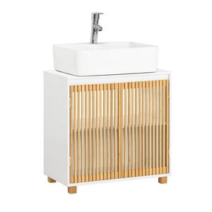 SoBuy MOBILNÝ sottolavabo s 2 dverami Biela 60x33x60cm Severský vyobraziť