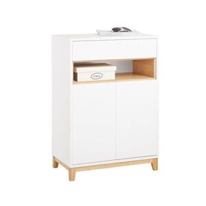 SoBuy MOBILNÁ skriňa na topánky s 1 zásuvkou Biela 60x34x85cm Severský vyobraziť