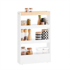 SoBuy KUCHYNSKÝ vozík s 3 polícami Biela 50x15x80cm Severský vyobraziť