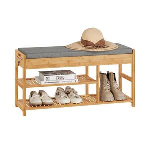 SoBuy PANCA so zásuvkou Bamboo 90x30x45cm Severský vyobraziť