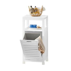 SoBuy MOBILNÝ banský regál s 1 poličkou Biela 42x30x90cm Minimalistický vyobraziť