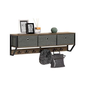 SoBuy APPENDIABITI s muro 7 hákov 100x31x30cm Priemyselný vyobraziť