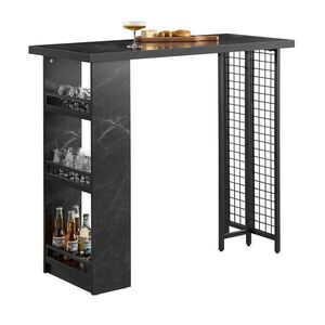 SoBuy BAROVÝ stôl s 3 policami Čierna 120x50x105cm Priemyselný vyobraziť