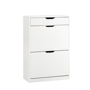 SoBuy MOBILNÁ skriňa na topánky s 3 zásuvkami Biela 60x30x90cm Minimalistický vyobraziť
