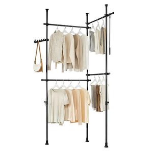 SoBuy NASTAVITEĽNÝ regál Čierna 62x75x200cm Priemyselný vyobraziť