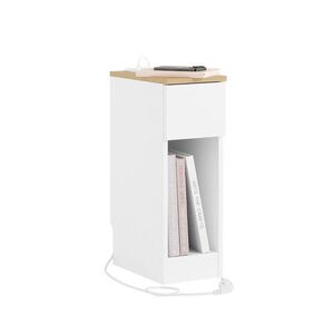 SoBuy NOČNÝ stolík s jednou zásuvkou Biela 35x20x60cm Minimalistický vyobraziť
