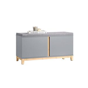 SoBuy PANCA na topánky s 2 dvierkami Sivá 90x34x47cm Severský vyobraziť