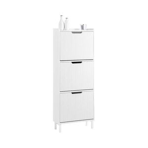 SoBuy MOBILNÁ skriňa na topánky s 3 zásuvkami Biela 50x19x130cm Minimalistický vyobraziť