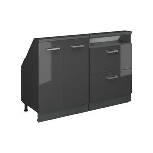 Vicco KUCHYNSKÁ SKRIŇA PRE ŠIKMÉ STRECHY R-Line Antracit vysoký lesk 120 cm Súprava 2 vyobraziť