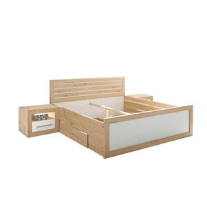 Carryhome POSTEĽ S NOČNÝMI STOLÍKMI, 180/200 cm, biela, dub artisan vyobraziť