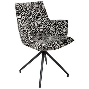 Ambia Home STOLIČKA S PODRÚČKAMI, železo, žakár, čierna, biela vyobraziť