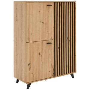 MID.YOU VYSOKÁ KOMODA, čierna, farba duba, 93, 5/126/40 cm vyobraziť