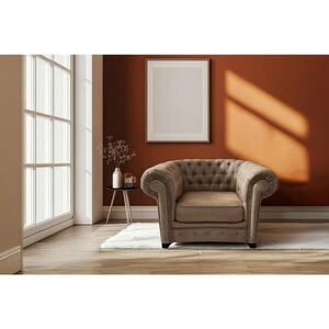 MID.YOU KRESLO CHESTERFIELD, textil, kompozitné drevo, svetlohnedá vyobraziť