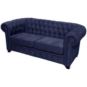 MID.YOU SEDAČKA CHESTERFIELD, drevo, textil, kompozitné drevo, modrá vyobraziť