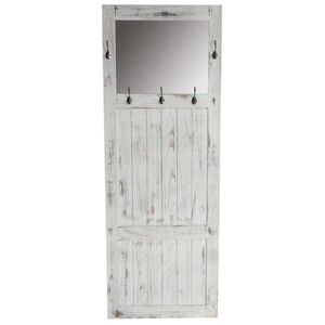 MCW NÁSTENNÁ vešiaková skriňa so zrkadlom v štýle shabby chic, biela vyobraziť