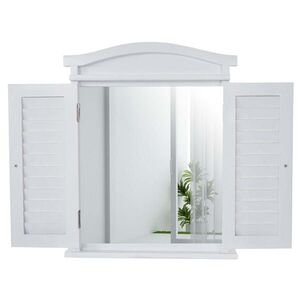 MCW NÁSTENNÉ ZRKADLO S OTVÁRATEĽNÝMI ŽALÚZIAMI Čisto biele vyobraziť