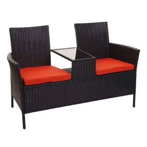 MCW POLY-RATTAN LAVIČKA Čierna, oranžová vyobraziť