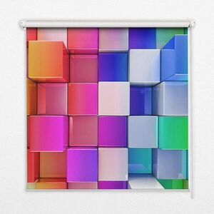 TULUP VNÚTORNÁ roleta - okenná roleta - roleta - 120x140 cm - Farebné 3D kocky vyobraziť
