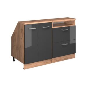 Vicco KUCHYNSKÁ SKRIŇA PRE ŠIKMÉ STRECHY R-Line Antracit vysoký lesk 120 cm Súprava 2 korpusov skrine hĺbka 60 cm vyobraziť