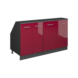Vicco KUCHYNSKÁ SKRIŇA PRE ŠIKMÉ STRECHY R-Line Červený vysoký lesk 140 cm Súprava 2 korpusov skrine hĺbka 60 cm vyobraziť