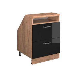 Vicco KUCHYNSKÁ SKRIŇA PRE ŠIKMÉ STRECHY R-Line Čierny vysoký lesk 60 cm s 2 zásuvkami, korpus skrine hĺbka 60 cm vyobraziť
