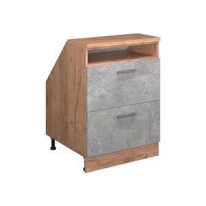 Vicco KUCHYNSKÁ SKRIŇA PRE ŠIKMÉ STRECHY R-Line betón 60 cm s 2 zásuvkami, korpus skrine hĺbka 60 cm vyobraziť