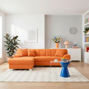 MID.YOU ROZKLADACIA ROHOVÁ SEDAČKA, textil, oranžová vyobraziť