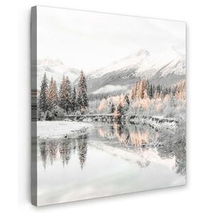 MuchoWow OBRAZ NA PLÁTNE Príroda - Zima - Stromy - Hory - Sneh 20x20 cm vyobraziť