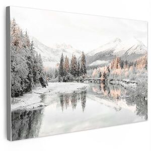 MuchoWow OBRAZ NA PLÁTNE Príroda - Zima - Stromy - Hory - Sneh 30x20 cm vyobraziť