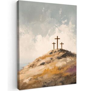 MuchoWow OBRAZ NA PLÁTNE Kopce - Abstrakt - Kresťanstvo - Kríž 60x80 cm vyobraziť