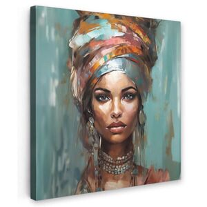MuchoWow OBRAZ NA PLÁTNE Žena - Umenie - Šperky - Portrét 20x20 cm vyobraziť