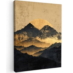 MuchoWow OBRAZ NA PLÁTNE Zlaté hory pri mesačnom svite 60x80 cm vyobraziť