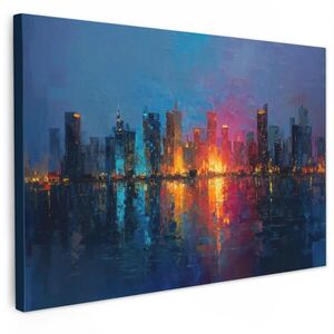 MuchoWow OBRAZ NA PLÁTNE Panoráma - ťahy štetcom - tmavomodrá - svetlá 60x40 cm vyobraziť