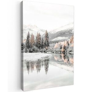 MuchoWow OBRAZ NA PLÁTNE Príroda - Zima - Stromy - Hory - Sneh 20x30 cm vyobraziť