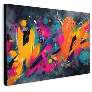 MuchoWow OBRAZ NA PLÁTNE Abstraktné - Graffiti - Farebné - Fľaky farby 60x40 cm vyobraziť