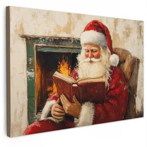 MuchoWow OBRAZ NA PLÁTNE Vianoce - Father Christmas - Zima - Open Fireside 60x40 cm vyobraziť