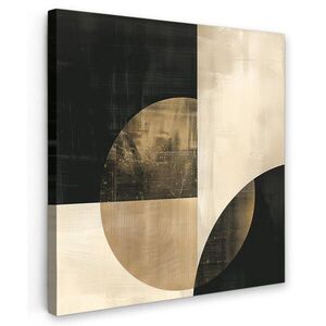 MuchoWow OBRAZ NA PLÁTNE Abstraktné - Geometrické tvary - Čierna - Zlatá 50x50 cm vyobraziť