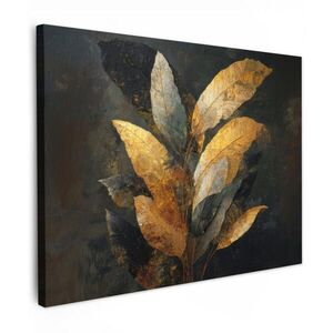 MuchoWow OBRAZ NA PLÁTNE Zlaté zloženie listov - botanický luxus 40x30 cm vyobraziť