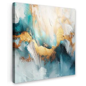 MuchoWow OBRAZ NA PLÁTNE Abstraktné - umenie - zlaté - modré 20x20 cm vyobraziť