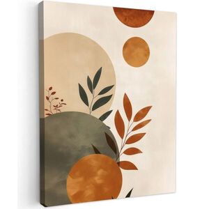 MuchoWow OBRAZ NA PLÁTNE Tvary - okrúhle - listy - béžová 60x80 cm vyobraziť