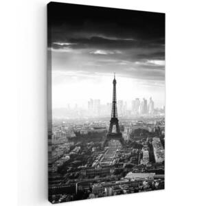 MuchoWow OBRAZ NA PLÁTNE Paríž - panoráma - Eiffelova veža - mesto - mraky 80x120 cm vyobraziť