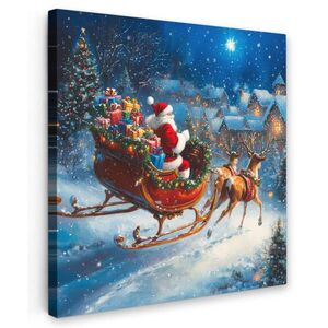 MuchoWow OBRAZ NA PLÁTNE Otec Vianoc - soby - Vianoce - sneh 20x20 cm vyobraziť