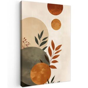 MuchoWow OBRAZ NA PLÁTNE Tvary - okrúhle - listy - béžová 80x120 cm vyobraziť