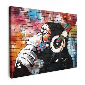MuchoWow OBRAZ NA PLÁTNE Opica - Graffiti - Hudba 40x30 cm vyobraziť
