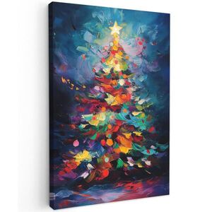 MuchoWow OBRAZ NA PLÁTNE Vianočný stromček - Vianoce - Abstraktné - Farebné 40x60 cm vyobraziť