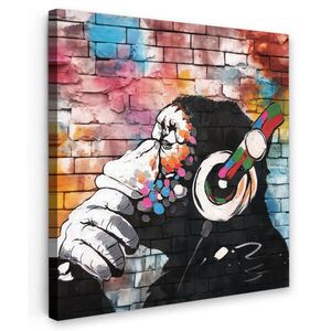 MuchoWow OBRAZ NA PLÁTNE Opica - Graffiti - Hudba 50x50 cm vyobraziť