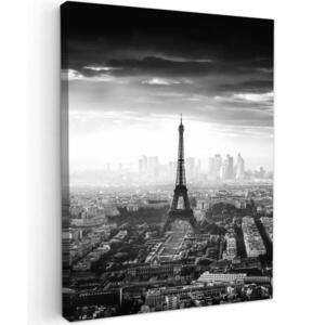 MuchoWow OBRAZ NA PLÁTNE Paríž - panoráma - Eiffelova veža - mesto - mraky 30x40 cm vyobraziť
