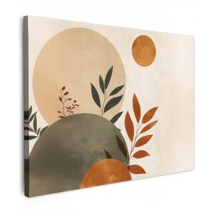 MuchoWow OBRAZ NA PLÁTNE Tvary - okrúhle - listy - béžová 80x60 cm vyobraziť