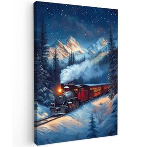 MuchoWow OBRAZ NA PLÁTNE Vlak - Vianoce - Sneh - Vianočný vlak 40x60 cm vyobraziť