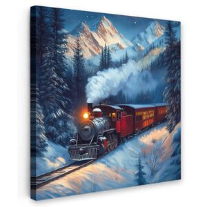 MuchoWow OBRAZ NA PLÁTNE Vlak - Vianoce - Sneh - Vianočný vlak 50x50 cm vyobraziť